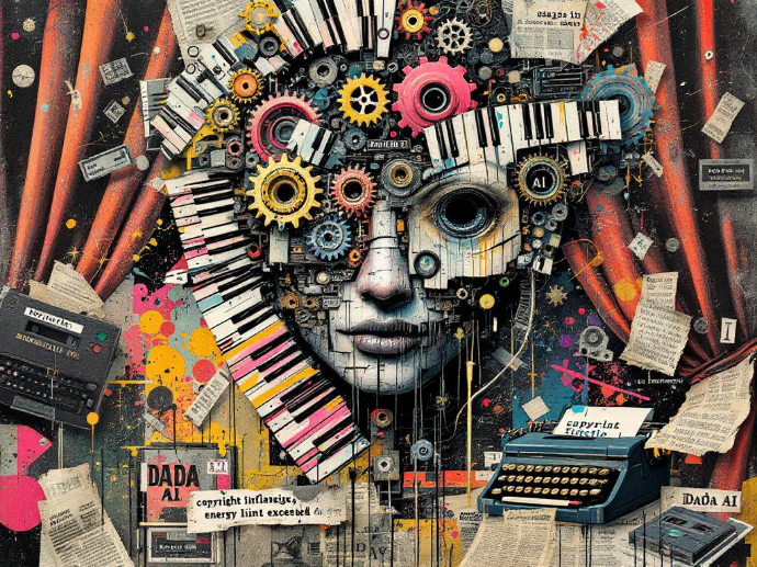 wygenerowana przez AI grafika o słuchowisku